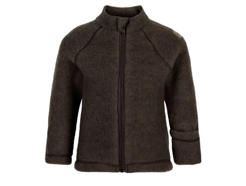 Mikk-line mørkebrun melange cardigan/jakke merinould